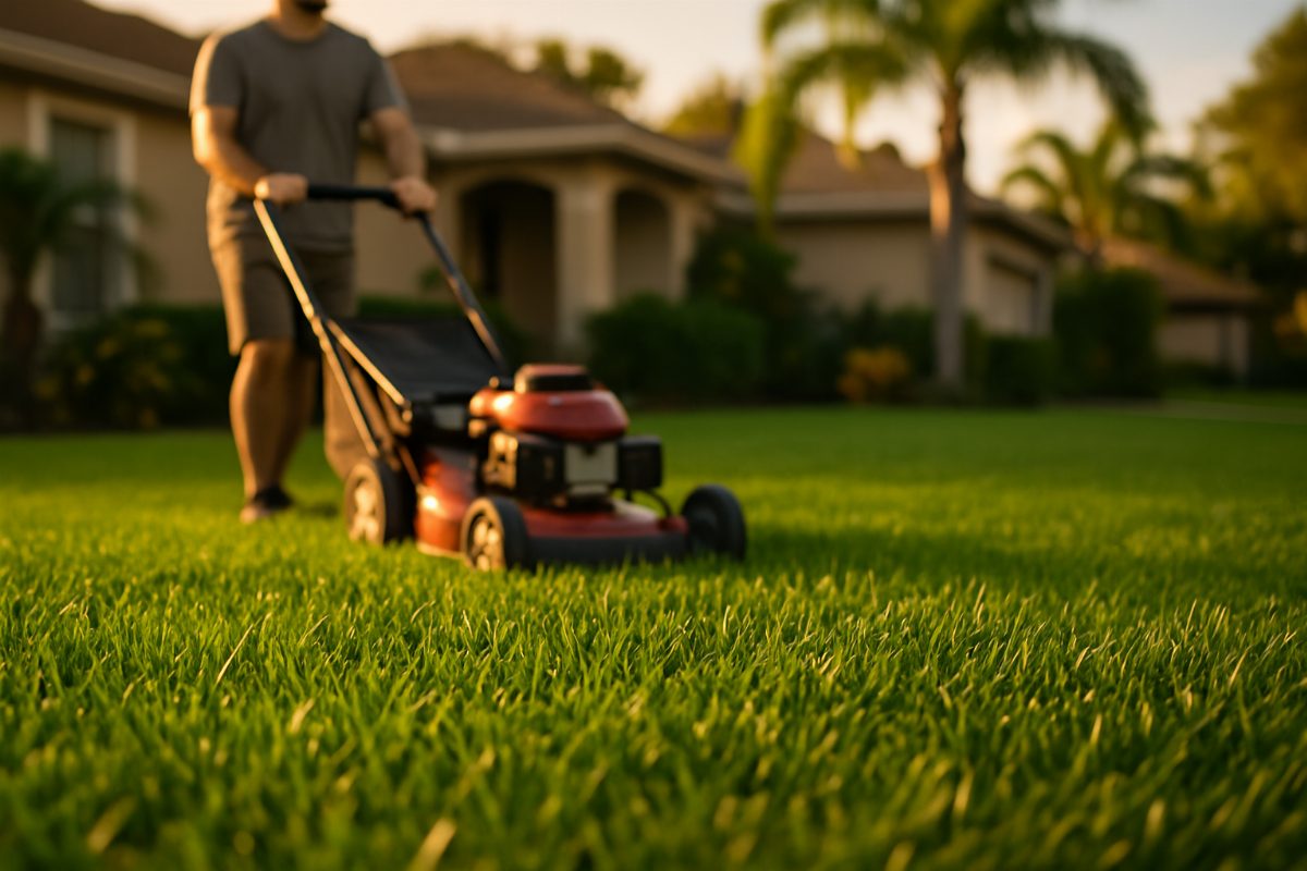 St. Augustine grass mowed at the right height for southwest Florida